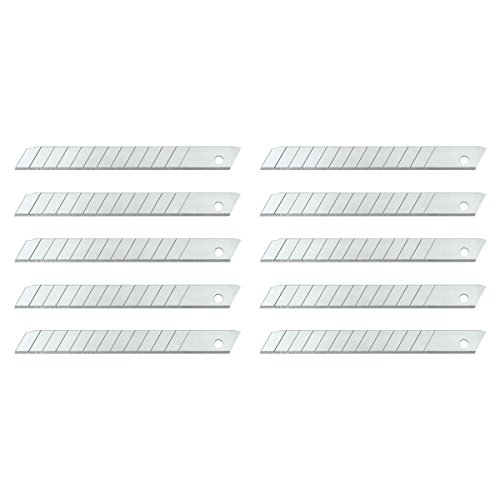 Wedo 789 Ersatzklingen Abbrechklingen (für handelsübliche Cutter, Carbonstahl, 9 mm, Etui) 10 Stück, silber von WEDO