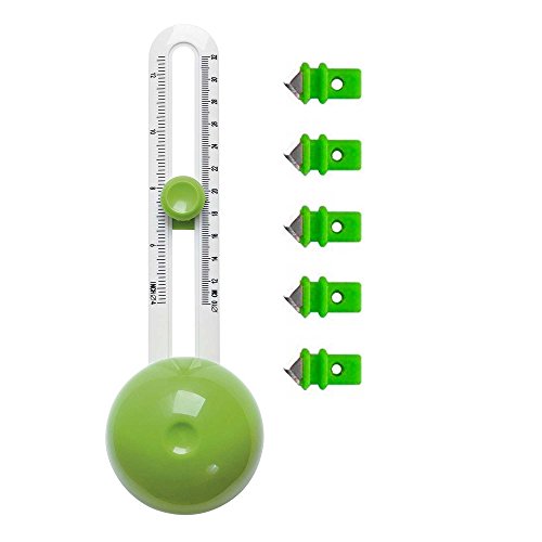 Wedo 799500 Kreisschneider Comfortline für Durchmesser von 10-32 cm, inklusive 3 Klingen mit Schutzkappe, grün/weiß und zusätzlich 5 Ersatzklingen (1, Kreisschneider mit Ersatzklingen) von WEDO