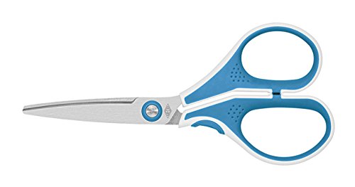 Wedo 9755010 Edelstahlschere Cut-it (13 cm gebürstet, Spezialschliff ergonomische Softtouch-griffe) hellblau/weiß von WEDO