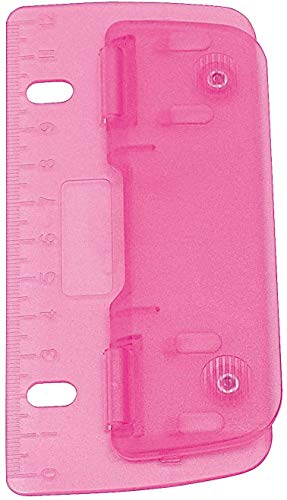 Wedo Taschenlocher (aus Kunststoff zum Abheften für 8 cm Lochung, mit 12 cm Skala) (Pink 5er Pack) von WEDO