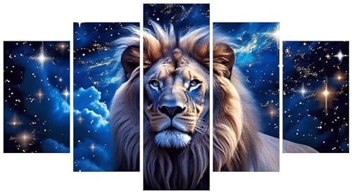 5 Stück Diamant Painting Bilder 100x60cm Groß 5D Löwe Sternennacht Diamond Painting Set Mosaik Kinder DIY Voll Diamant Crystal Art Malen Nach Zahlen Erwachsene Basteln für Room Decor Wohnwand E-9327 5 Stück Diamant Painting Bilder 100x60cm Groß 5D Löwe Sternennacht Diamond Painting Set Mosaik Kinder DIY Voll Diamant Crystal Art Malen Nach Zahlen Erwachsene Basteln für Room Decor Wohnwand E-9327 von WEEPEF