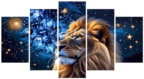 5 Stück Diamant Painting Bilder 150x90cm Groß 5D Löwe Sternennacht Diamond Painting Set Mosaik Kinder DIY Voll Diamant Crystal Art Malen Nach Zahlen Erwachsene Basteln für Room Decor Wohnwand E-9360 5 Stück Diamant Painting Bilder 150x90cm Groß 5D Löwe Sternennacht Diamond Painting Set Mosaik Kinder DIY Voll Diamant Crystal Art Malen Nach Zahlen Erwachsene Basteln für Room Decor Wohnwand E-9360 von WEEPEF