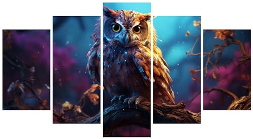 5 Stück Diamant Painting Bilder 50x30cm Groß 5D Eule Tier Diamond Painting Set Mosaik Bastelset Kinder DIY Voll Diamant Crystal Art Malen Nach Zahlen Erwachsene Basteln für Room Decor Wohnwand E-7131 von WEEPEF