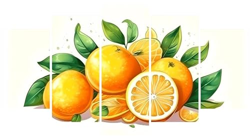 5D Diamond Painting 5 Teilig Groß XXL Frucht Zitrone Diamant Painting Bilder Erwachsene 125x75cm DIY Voll Eckige Diamond Art Painting Set, Diamant Malerei Stickerei Kreuzstich Home Wand Dekor E-9863 5D Diamond Painting 5 Teilig Groß XXL Frucht Zitrone Diamant Painting Bilder Erwachsene 125x75cm DIY Voll Eckige Diamond Art Painting Set, Diamant Malerei Stickerei Kreuzstich Home Wand Dekor E-9863 von WEEPEF