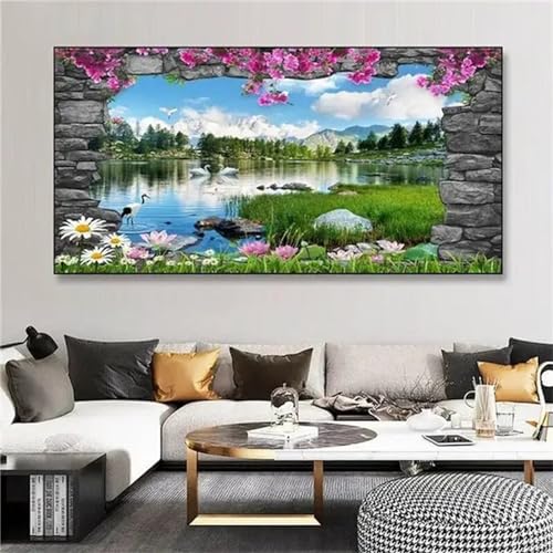 5D Diamond Painting Wasserfall See Schwan Diamond Art Painting, 110x55cm Diamant Painting Bilder Bastelset Erwachsene Malen Nach Zahlen Wohnzimmer Deko Schlafzimmer, Kinder Geschenk W-11435 5D Diamond Painting Wasserfall See Schwan Diamond Art Painting, 110x55cm Diamant Painting Bilder Bastelset Erwachsene Malen Nach Zahlen Wohnzimmer Deko Schlafzimmer, Kinder Geschenk W-11435 von WEEPEF