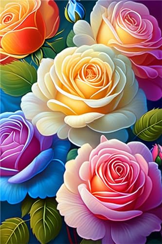 Bunte Blumen DIY Diamond Painting Kinder 5D Full Round Drill Diamant Painting Bilder, Malen Nach Zahlen Basteln Erwachsene Diamond Painting Zubehör Set für Home Wand Decor Geschenk 45x60cm W-5867 Bunte Blumen DIY Diamond Painting Kinder 5D Full Round Drill Diamant Painting Bilder, Malen Nach Zahlen Basteln Erwachsene Diamond Painting Zubehör Set für Home Wand Decor Geschenk 45x60cm W-5867 von WEEPEF
