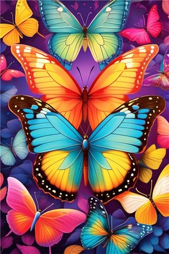 Diamant Painting Bilder 40x50cm Groß Diamond Painting Set Mosaik Bastelset Kinder DIY Voll Diamant Art Malen Nach Zahlen Erwachsene Basteln für Wohnwand Home Decor Farbenfroher Schmetterling W-5618 von WEEPEF