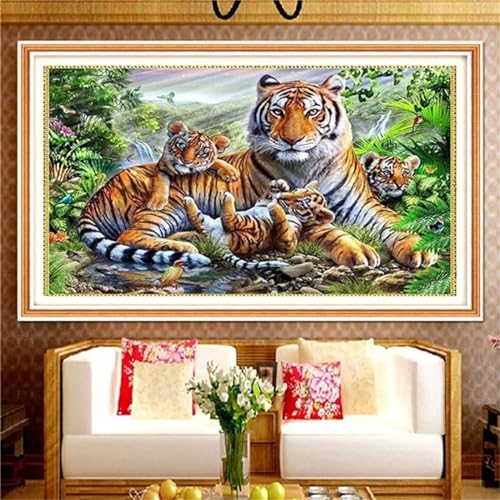 Diamond Painting Erwachsene GroB XXL 180x90cm, DIY 5D Diamant Painting Bilder Tiere Tiger Diamond Art Painting Full Diamond Painting Kinder Set Diamant Malerei Stickerei Home Wand Dekor W-1812 von WEEPEF