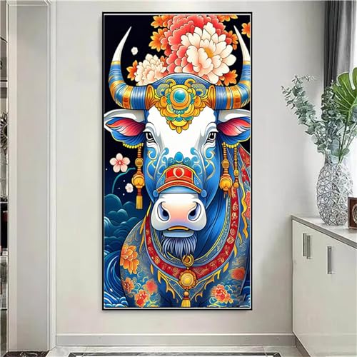 Diamond Painting Erwachsene GroB XXL 200x100cm, DIY 5D Diamant Painting Bilder Bunte Kuh Diamond Art Painting Full Diamond Painting Kinder Set Diamant Malerei Stickerei Home Wand Dekor W-3654 von WEEPEF