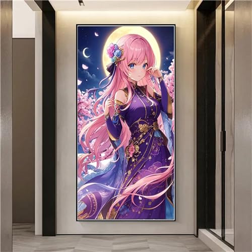 Diamond Painting Erwachsene GroB XXL 70x35cm, DIY 5D Diamant Painting Bilder Anime Mädchen Diamond Art Painting Full Diamond Painting Kinder Set Diamant Malerei Stickerei Home Wand Dekor W-1876 von WEEPEF