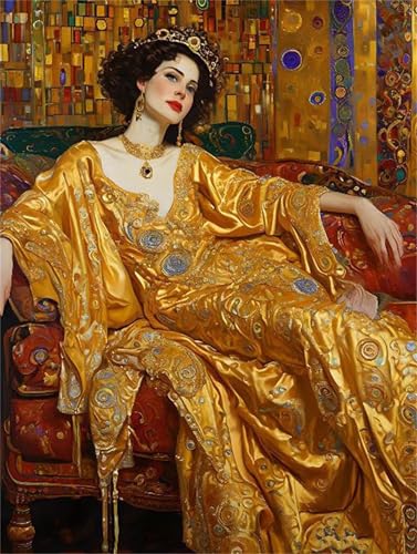 Königin Klimt Diamant Painting Bilder, 5D Diamond Painting Set, DIY Diamond Painting Mosaikherstellung Malen Nach Zahlen Full Drill Malerei für Erwachsene Kinder Room Decor Wohnwand 70x100cm P-581 Königin Klimt Diamant Painting Bilder, 5D Diamond Painting Set, DIY Diamond Painting Mosaikherstellung Malen Nach Zahlen Full Drill Malerei für Erwachsene Kinder Room Decor Wohnwand 70x100cm P-581 von WEEPEF