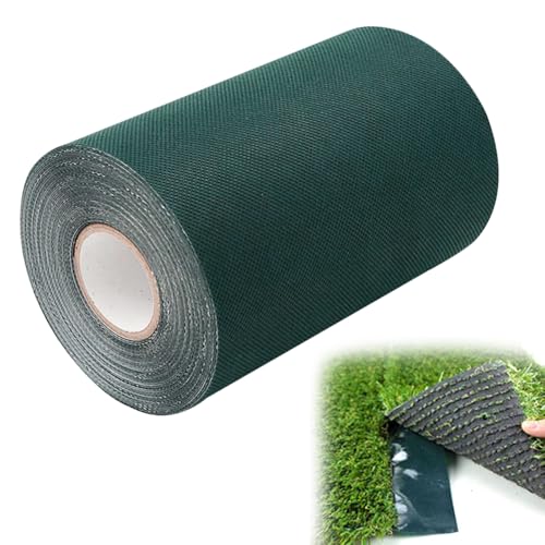 WEFHEF 15cmx10m Kunstrasen Kleber Klebeband Künstliches Grasband Kunstrasenband Selbstklebend Rasenteppich Klebeband zur Befestigung von Kunstrasen Nahtband Nahtklebeband für Garten Rasen Teppich Grün von WEFHEF