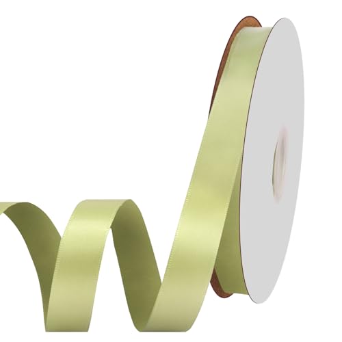 Satinband Grün 91 Meters, Geschenkband 20mm Bunte Schleifenband Hochzeit, Geschenkband Hochzeit Seidenband für Geschenkverpackung, Kunsthandwerk, Haarschleifen, Blumenstrauß (Grün) von WEFINEST