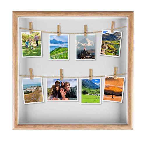 WEGREAT Bilderrahmen mit Klammern und Leine: 8 Fotos DIY Holz Fotowand Fotocollage Rahmen, Bilderrahmen Fotohalter mit Klammern Fotoleiste, für Fotos, Konzertkarten, Post, Postkarten WEGREAT Bilderrahmen mit Klammern und Leine: 8 Fotos DIY Holz Fotowand Fotocollage Rahmen, Bilderrahmen Fotohalter mit Klammern Fotoleiste, für Fotos, Konzertkarten, Post, Postkarten von WEGREAT