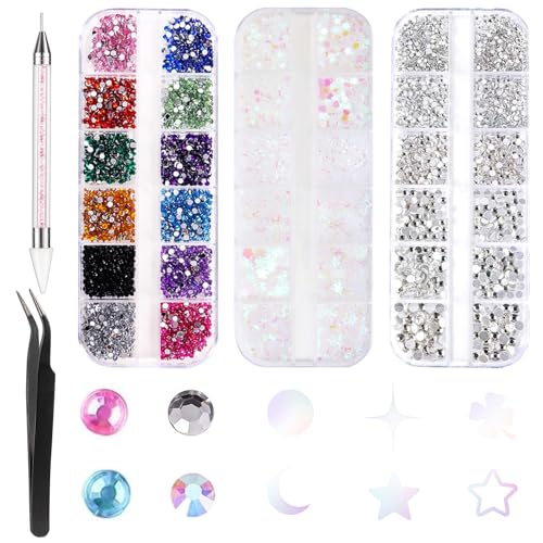 Strasssteine Nägel, 4200 Stück Glitzersteine Nägel, DIY Nagel Steine, Steinchen für Nägel, Strasssteine Bunt, Rhinestones, mit Pinzette und Strassstein Stift Geeignet für Nagelkunst Handwerk Strasssteine Nägel, 4200 Stück Glitzersteine Nägel, DIY Nagel Steine, Steinchen für Nägel, Strasssteine Bunt, Rhinestones, mit Pinzette und Strassstein Stift Geeignet für Nagelkunst Handwerk von WEHOOM
