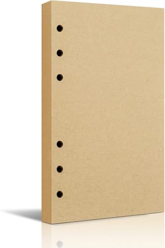 A6 Nachfüll-Kraftpapier, 6 Löcher (120 g/m²), Blanko-Einlagen, Papier für A6, kleines Notizbuch, Tagebuch, persönlicher Ordner, Planer, 90 Blatt, 10,7 x 17,5 cm von WEI LONG