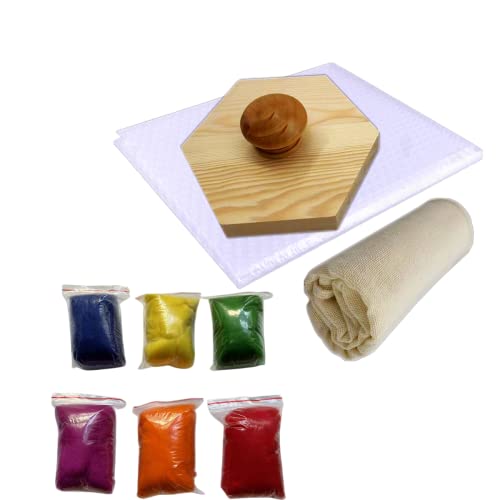 WEICIM Nassfilzwerkzeug/Nassfilzwerkzeug aus Holz, enthält 60 g Nadelfilz-Wolle, ideal zum Arbeiten an Nähten, flachen Filz, Formen Ihrer Filzhüte/Filz-Hausschuhe. von WEICIM