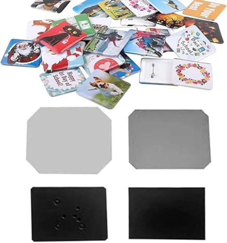Zubehör Zum Basteln Quadratischer Kühlschrankmagnete, 100/200/500/1000 Sets, 5,3 X 8 cm/6,5 X 9 cm, Inklusive Transparenter Folie, Außenhülle, Weichmagneten Und Karton 53×80mm-100Sets von WEICNE