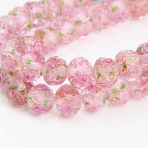 8/10mm Glas Lampwork Perlen für Schmuck Machen Halskette Diy Armband Rondelle Facettierte Blume Perlen Zubehör Liefert von WEIDU