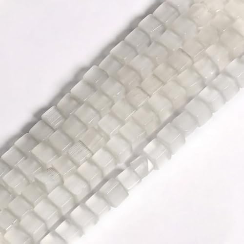98 Stück Würfel-Cat-Eye-Perlen, natürliches Quadrat, lose Distanzperlen für Schmuckherstellung, DIY, handgefertigte Armbänder, Ohrringe, 38,1 cm (15 Zoll) Strang 4mm von Homry