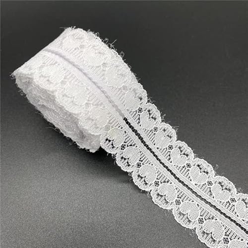WEIDU 5 Yards/Lot 30 mm Spitzenband in Herzform, bilaterales Kunsthandwerk, bestickter Netz-Spitzenbesatz, Stoffband, Nähen, Rock-Zubehör von WEIDU