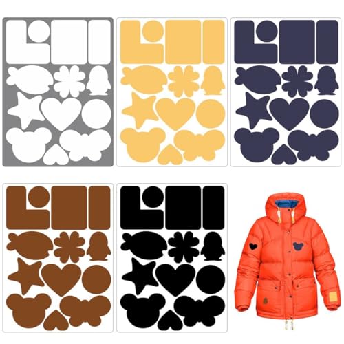 WEIESCIE Reparatur Patches Selbstklebende, 5 Blätter Reparatur Patches Nylon, Verschiedene Größen und Formen Daunenjacke Reparatur Patch für Daunenjackenschirm Tent Outerwear Repair von WEIESCIE