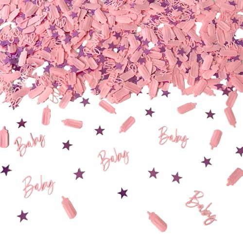 WEIKA Rosa Babyparty-Dekorationen, Babyparty-Konfetti, Metallic-Folien-Konfetti-Dekorationen für Partydekorationen für Gilrs Frauen, DIY Kunst und Handwerk von WEIKA
