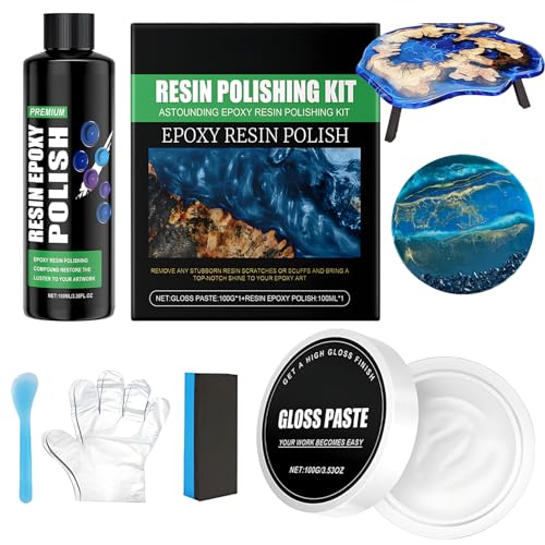 Polierpaste Epoxidharz, Epoxidharz Polieren, epoxidharz Schleifen und Polieren Entfernt Kratzer und Schleifspuren, Stellt Den Glanz von Tischen, Harzen und Kunsthandwerk Wieder Her Polierpaste Epoxidharz, Epoxidharz Polieren, epoxidharz Schleifen und Polieren Entfernt Kratzer und Schleifspuren, Stellt Den Glanz von Tischen, Harzen und Kunsthandwerk Wieder Her von WEILAOK