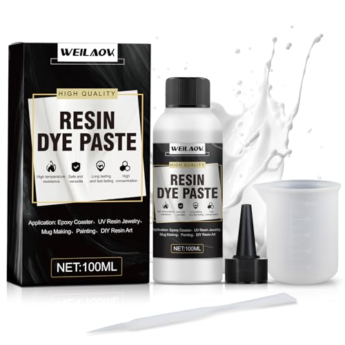 WEILAOK Epoxidharz Farben, Weiß Epoxy Farbe, Harz Farbpaste - 100ml Konzentrierte Weiße Epoxy Resin Pigment Paste, Epoxidharz Farbe für Harz Ozean Wellen, Zellen, Schnürung, Flusstische WEILAOK Epoxidharz Farben, Weiß Epoxy Farbe, Harz Farbpaste - 100ml Konzentrierte Weiße Epoxy Resin Pigment Paste, Epoxidharz Farbe für Harz Ozean Wellen, Zellen, Schnürung, Flusstische von WEILAOK
