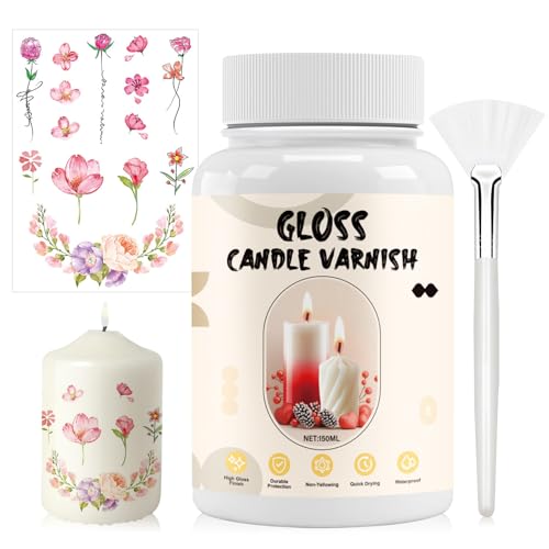 WEILAOK Kerzenlack, Kerzenlack für Wasserschiebefolie, Kerzenlack zum Versiegeln, DIY Kerzentattoos, Schützt, Veredelt und Fixiert Ihre Kreativen Kerzenideen, Einfach Aufzutragen-150ml WEILAOK Kerzenlack, Kerzenlack für Wasserschiebefolie, Kerzenlack zum Versiegeln, DIY Kerzentattoos, Schützt, Veredelt und Fixiert Ihre Kreativen Kerzenideen, Einfach Aufzutragen-150ml von WEILAOK