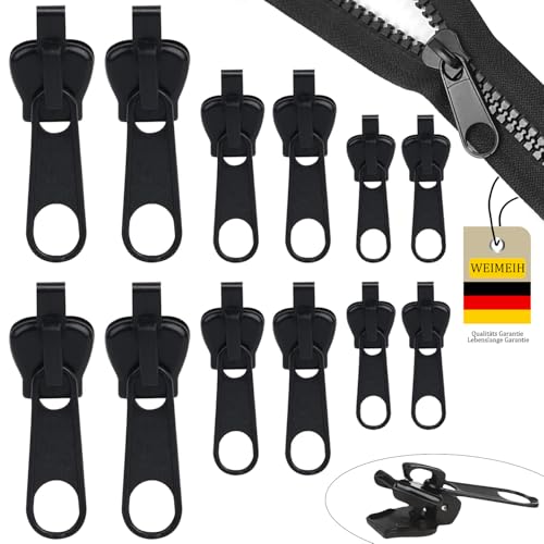 Reißverschlussschieber, 12 Stück, Reparatur, Reißverschluss, sofortiger Ersatz, Universal-Schieber, Reißverschluss für Jacken, Mäntel, Koffer, abnehmbar, einfach zu verwenden Reißverschlussschieber, 12 Stück, Reparatur, Reißverschluss, sofortiger Ersatz, Universal-Schieber, Reißverschluss für Jacken, Mäntel, Koffer, abnehmbar, einfach zu verwenden von WEIMEIH