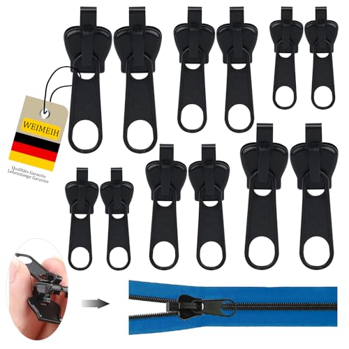 Reisverschluss-reparaturset, WEIMEIH 12 Stück Fix-reißverschluss Zipper, Reisverschluss-zipper Ersatz, Universal Reißverschluss Reparatur Set für Kleidung, Rucksack, Gepäck, Schlafsack Reisverschluss-reparaturset, WEIMEIH 12 Stück Fix-reißverschluss Zipper, Reisverschluss-zipper Ersatz, Universal Reißverschluss Reparatur Set für Kleidung, Rucksack, Gepäck, Schlafsack von WEIMEIH