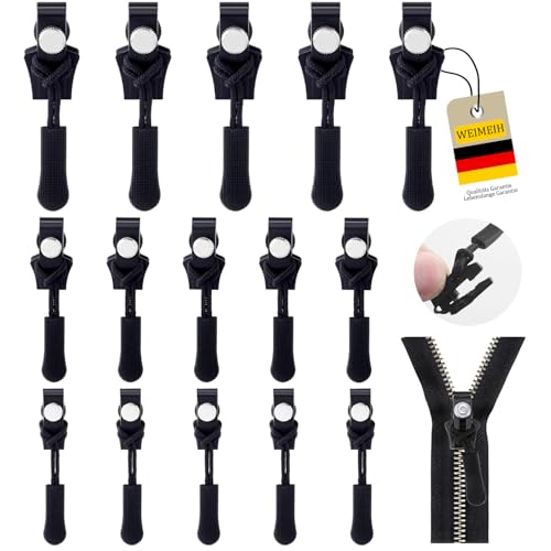 Reisverschluss-reparaturset,12Pcs Reißverschluss-zipper Schieber Ersatz,Abnehmbare Reißverschluss Zipper Pull Fixer Reißverschluss Reparatur Set für Universal Reißverschluss,Kleidung,Bettzug, Gepäck von WEIMEIH