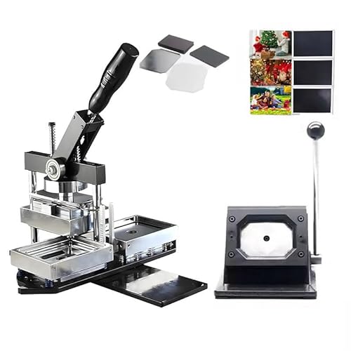 WEIMILOR Maschine zur Herstellung quadratischer Foto-Kühlschrankmagnete (80 x 53 mm/90 x 65 mm) mit Papierschneider – Erstellen Sie ganz einfach individuelle Magnete und Abzeichen,95x65mm von WEIMILOR