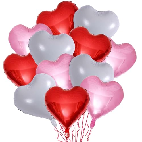 12 Stück Herz Folienballon, 18 Zoll Herzluftballons, Herzballons Helium, Luftballons Herzform Valentinstag Luftballon, Herzförmige Ballons für Valentinstag Hochzeit Geburtstag Verlobung Brautdusche 12 Stück Herz Folienballon, 18 Zoll Herzluftballons, Herzballons Helium, Luftballons Herzform Valentinstag Luftballon, Herzförmige Ballons für Valentinstag Hochzeit Geburtstag Verlobung Brautdusche von WEINIBAO