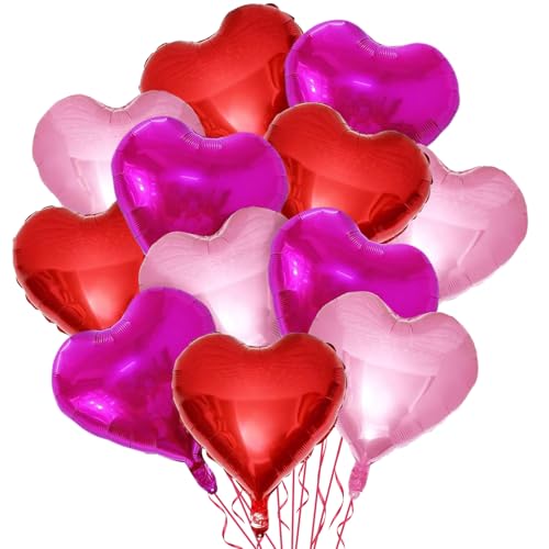 12 Stück Herz Folienballon, 18 Zoll Herzluftballons, Herzballons Helium, Luftballons Herzform Valentinstag Luftballon, Herzförmige Ballons für Valentinstag Hochzeit Geburtstag Verlobung Brautdusche 12 Stück Herz Folienballon, 18 Zoll Herzluftballons, Herzballons Helium, Luftballons Herzform Valentinstag Luftballon, Herzförmige Ballons für Valentinstag Hochzeit Geburtstag Verlobung Brautdusche von WEINIBAO