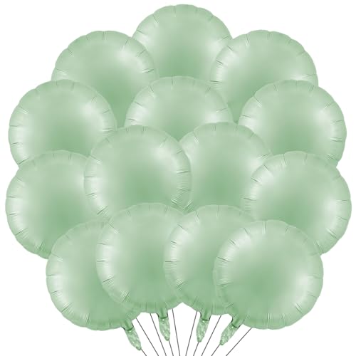 20 Stück Runde Folienballons, Luftballons Salbeigrün Helium Ballons, 18 Zoll Luftballons Geburtstag Salbeigrün Ballons Dekoration, Runde Luftballons für Geburtstag Hochzeiten Baby Shower Jahrestag (A) 20 Stück Runde Folienballons, Luftballons Salbeigrün Helium Ballons, 18 Zoll Luftballons Geburtstag Salbeigrün Ballons Dekoration, Runde Luftballons für Geburtstag Hochzeiten Baby Shower Jahrestag (A) von WEINIBAO