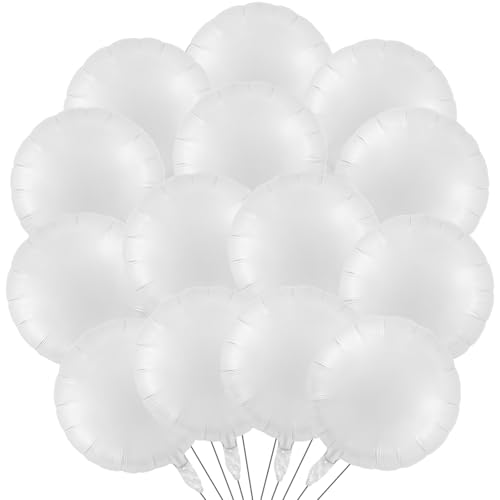 20 Stück Runde Folienballons, Runde Luftballons Weiß Helium Ballons, 18 Zoll Luftballons Geburtstag Weiß Ballons Dekoration, Runde Ballons für Geburtstag Verlobungen Jahrestag Hochzeiten Baby Shower 20 Stück Runde Folienballons, Runde Luftballons Weiß Helium Ballons, 18 Zoll Luftballons Geburtstag Weiß Ballons Dekoration, Runde Ballons für Geburtstag Verlobungen Jahrestag Hochzeiten Baby Shower von WEINIBAO