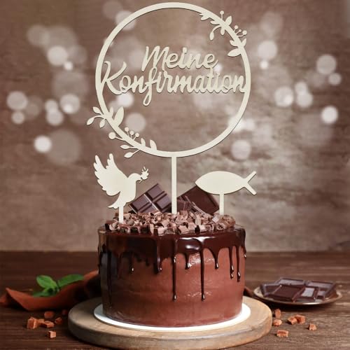 3 Stück Cake Topper Taufe, Kommunion Torten Topper Taufe Holz, Taufe Tortendeko Konfirmation Kuchendeko, Kuchen Deko Taube Fisch Tortendekoration Firmung, Kuchen Topper Taufe für Junge Mädchen 3 Stück Cake Topper Taufe, Kommunion Torten Topper Taufe Holz, Taufe Tortendeko Konfirmation Kuchendeko, Kuchen Deko Taube Fisch Tortendekoration Firmung, Kuchen Topper Taufe für Junge Mädchen von WEINIBAO