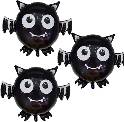 3 Stück Luftballon Fledermaus, Halloween Folienballon Fledermaus, Halloween Deko Luftballons Helium Ballon Fledermaus Party Luftballons, Schwarze Fledermaus Ballon für Halloween Party Dekoration 3 Stück Luftballon Fledermaus, Halloween Folienballon Fledermaus, Halloween Deko Luftballons Helium Ballon Fledermaus Party Luftballons, Schwarze Fledermaus Ballon für Halloween Party Dekoration von WEINIBAO