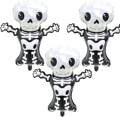 3 Stück Luftballon Skelett, Halloween Folienballon Skelett Ballon, Halloween Deko Luftballons Helium Ballons Skelett Party Luftballons, Skelett Luftballon für Halloween Party Spukhaus Dekoration 3 Stück Luftballon Skelett, Halloween Folienballon Skelett Ballon, Halloween Deko Luftballons Helium Ballons Skelett Party Luftballons, Skelett Luftballon für Halloween Party Spukhaus Dekoration von WEINIBAO