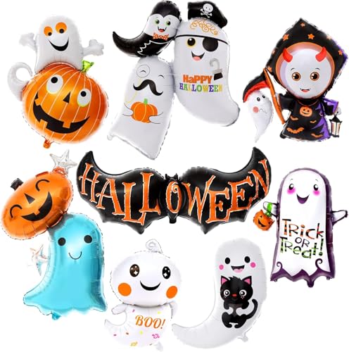 8 Stück Halloween Folienballon Party Luftballons, Halloween Deko Luftballon mit Gespenst Ballon Kürbis Ballon, Folienballon Gespenst für Halloween Party Restaurant Club Bar Maskeraden Dekoration 8 Stück Halloween Folienballon Party Luftballons, Halloween Deko Luftballon mit Gespenst Ballon Kürbis Ballon, Folienballon Gespenst für Halloween Party Restaurant Club Bar Maskeraden Dekoration von WEINIBAO