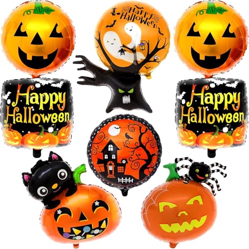 8 Stück Kürbis Ballon, Halloween Folienballon, Party Luftballons, Halloween Deko Luftballon Kürbis Helium Ballons, Orange Kürbis Luftballon für Halloween Party Restaurant Club Bar Dekoration 8 Stück Kürbis Ballon, Halloween Folienballon, Party Luftballons, Halloween Deko Luftballon Kürbis Helium Ballons, Orange Kürbis Luftballon für Halloween Party Restaurant Club Bar Dekoration von WEINIBAO