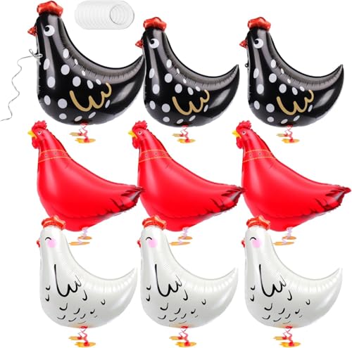 9 Stück Folienballon Tiere Walking, Luftballons Geburtstag Tiere Luftballon Helium Huhn Folienballon Airwalker Huhn luftballons, Weiß Schwarz Rot Henne Luftballon für Kinder Geburtstag Party Deko 9 Stück Folienballon Tiere Walking, Luftballons Geburtstag Tiere Luftballon Helium Huhn Folienballon Airwalker Huhn luftballons, Weiß Schwarz Rot Henne Luftballon für Kinder Geburtstag Party Deko von WEINIBAO