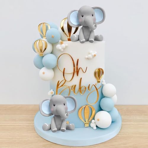Elefant Tortendeko Geburtstag - 21 Stück Cupcake Deko Oh Baby Kuchen Topper, Cake Topper Babyparty, Cupcake Topper Elefant Kuchen Deko für Baby Shower Gender Reveal Partydeko Elefant Tortendeko Geburtstag - 21 Stück Cupcake Deko Oh Baby Kuchen Topper, Cake Topper Babyparty, Cupcake Topper Elefant Kuchen Deko für Baby Shower Gender Reveal Partydeko von WEINIBAO