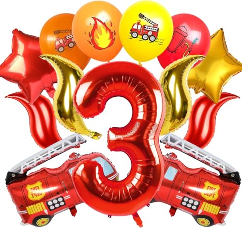 Feuerwehrauto 3 Geburtstag Luftballon, 21 Stück Kindergeburtstag Feuerwehrauto Deko, Feuerwehrauto Folienballon Feuerwehr Geburtstag Deko 3 Jahre, Luftballons Feuerwehr für Kinder Geburtstag Deko Feuerwehrauto 3 Geburtstag Luftballon, 21 Stück Kindergeburtstag Feuerwehrauto Deko, Feuerwehrauto Folienballon Feuerwehr Geburtstag Deko 3 Jahre, Luftballons Feuerwehr für Kinder Geburtstag Deko von WEINIBAO