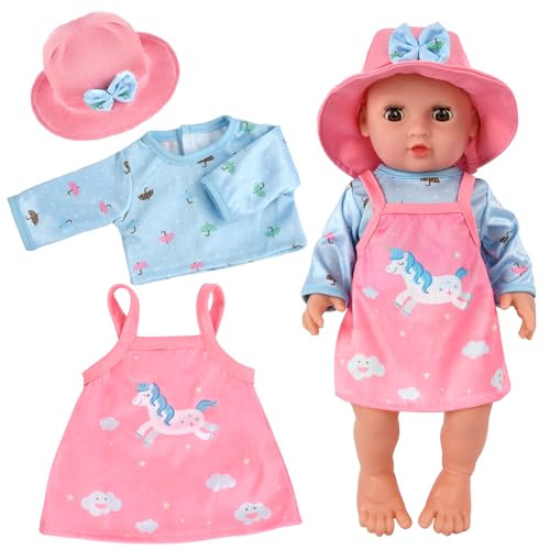 Kleidung Outfits für Baby Puppen, Puppenkleidung für Babypuppen, Kleidung Bekleidung Outfits für Baby Puppen, Puppenkleider Set mit Hut Langarm Rock Puppenzubehör für 35-45 cm New Born Baby Puppen Kleidung Outfits für Baby Puppen, Puppenkleidung für Babypuppen, Kleidung Bekleidung Outfits für Baby Puppen, Puppenkleider Set mit Hut Langarm Rock Puppenzubehör für 35-45 cm New Born Baby Puppen von WEINIBAO