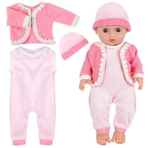 Kleidung Outfits für Baby Puppen, Puppenkleidung für Babypuppen, Kleidung Bekleidung Outfits für Baby Puppen, Puppenzubehör mit Hut Bodysuit Mantel für 35-45 cm New Born Baby Puppen Kleidung Outfits für Baby Puppen, Puppenkleidung für Babypuppen, Kleidung Bekleidung Outfits für Baby Puppen, Puppenzubehör mit Hut Bodysuit Mantel für 35-45 cm New Born Baby Puppen von WEINIBAO