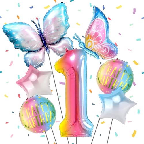 Schmetterling Folienballon 1 Jahre, Schmetterling Luftballons Geburtstag 1 Jahre, Luftballon 1 Geburtstag Mädchen, Helium Ballons Geburtstag, Happy Birthday Ballon für Mädchen Geburtstag Deko Schmetterling Folienballon 1 Jahre, Schmetterling Luftballons Geburtstag 1 Jahre, Luftballon 1 Geburtstag Mädchen, Helium Ballons Geburtstag, Happy Birthday Ballon für Mädchen Geburtstag Deko von WEINIBAO