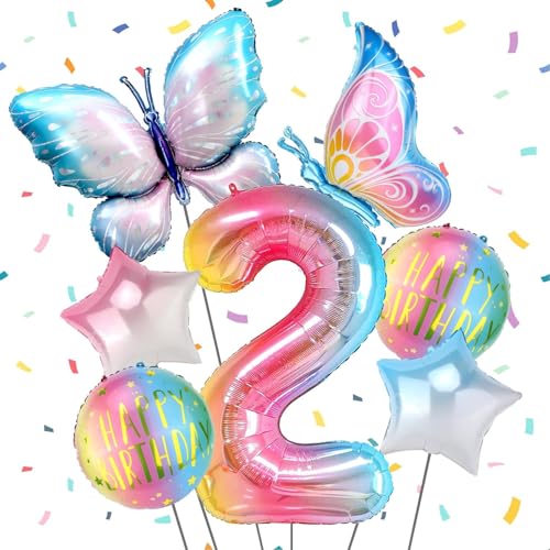 Schmetterling Folienballon 2 Jahre, Schmetterling Luftballons Geburtstag 2 Jahre, Luftballon 2 Geburtstag Mädchen, Helium Ballons Geburtstag, Happy Birthday Ballon für Mädchen Geburtstag Deko Schmetterling Folienballon 2 Jahre, Schmetterling Luftballons Geburtstag 2 Jahre, Luftballon 2 Geburtstag Mädchen, Helium Ballons Geburtstag, Happy Birthday Ballon für Mädchen Geburtstag Deko von WEINIBAO